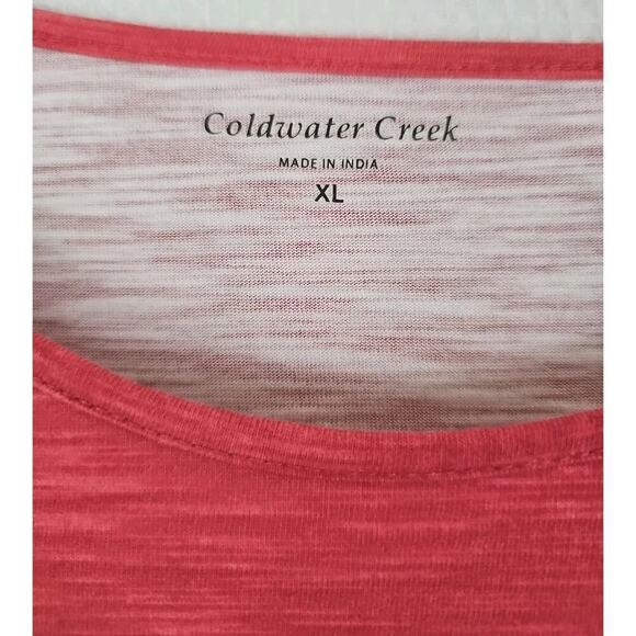 Coldwater Creek ~Woman Size XL~ Multicolor Striped 3/4 Sleeve Basic Cotton Blend - Picture 2 of 11